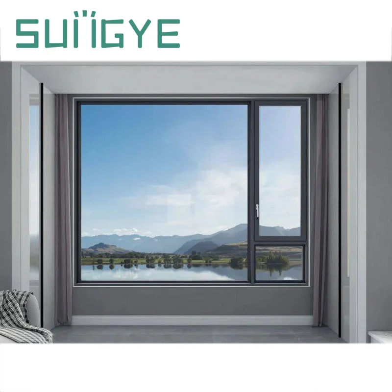 SUNGYE Hurricane Impact Thermal Break Double Glazed Glass Aluminium Design in China for Casement Sliding Windows and Doors