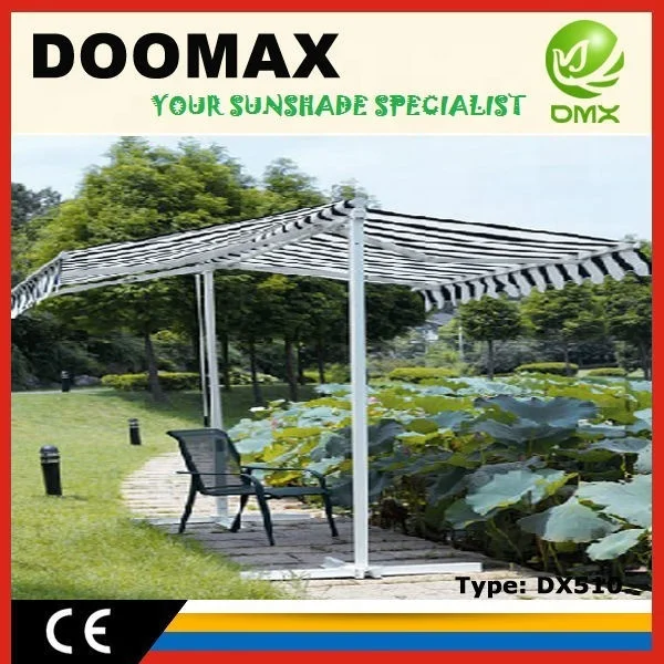 Balcony Retractable Awning #DX510 Free Standing Double Sides Sun Shade and Rain Shelter