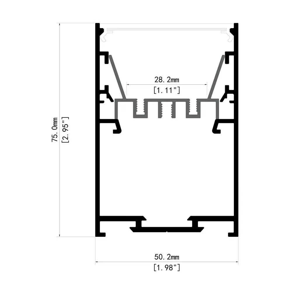 50*75mm LED Alu profile creative can be spliced lamps lanterns shopping malls office cyber cafe gym industrial style chandelier