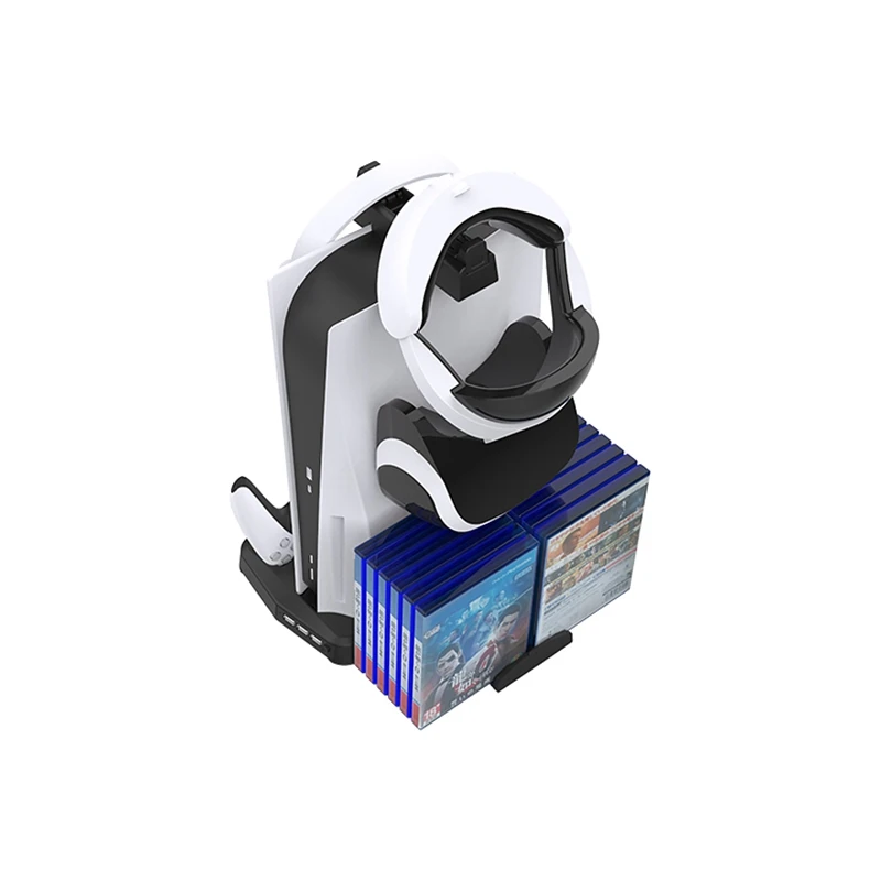 Многофункциональная охлаждающая подставка CoolRabbie для PS5, контроллер, зарядная док-станция для PS5, USB-концентратор, держатель для хранения дисков
