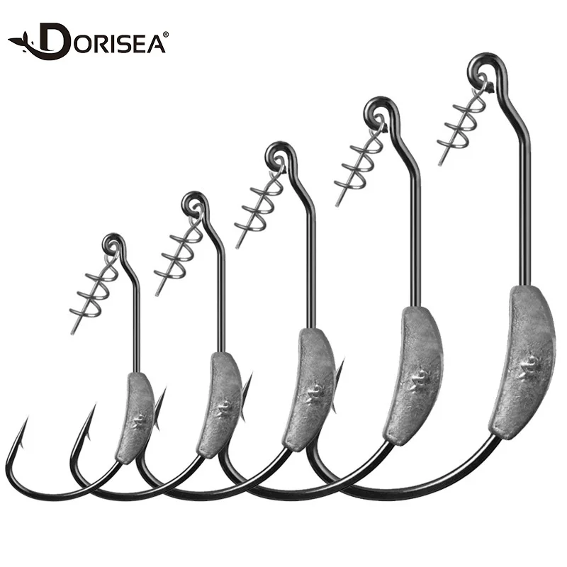 DORISEA Exposed Lead Jig Head Barbed Wide Gap Fishing Hook 2g 2.5g 3g 5.25g 7g