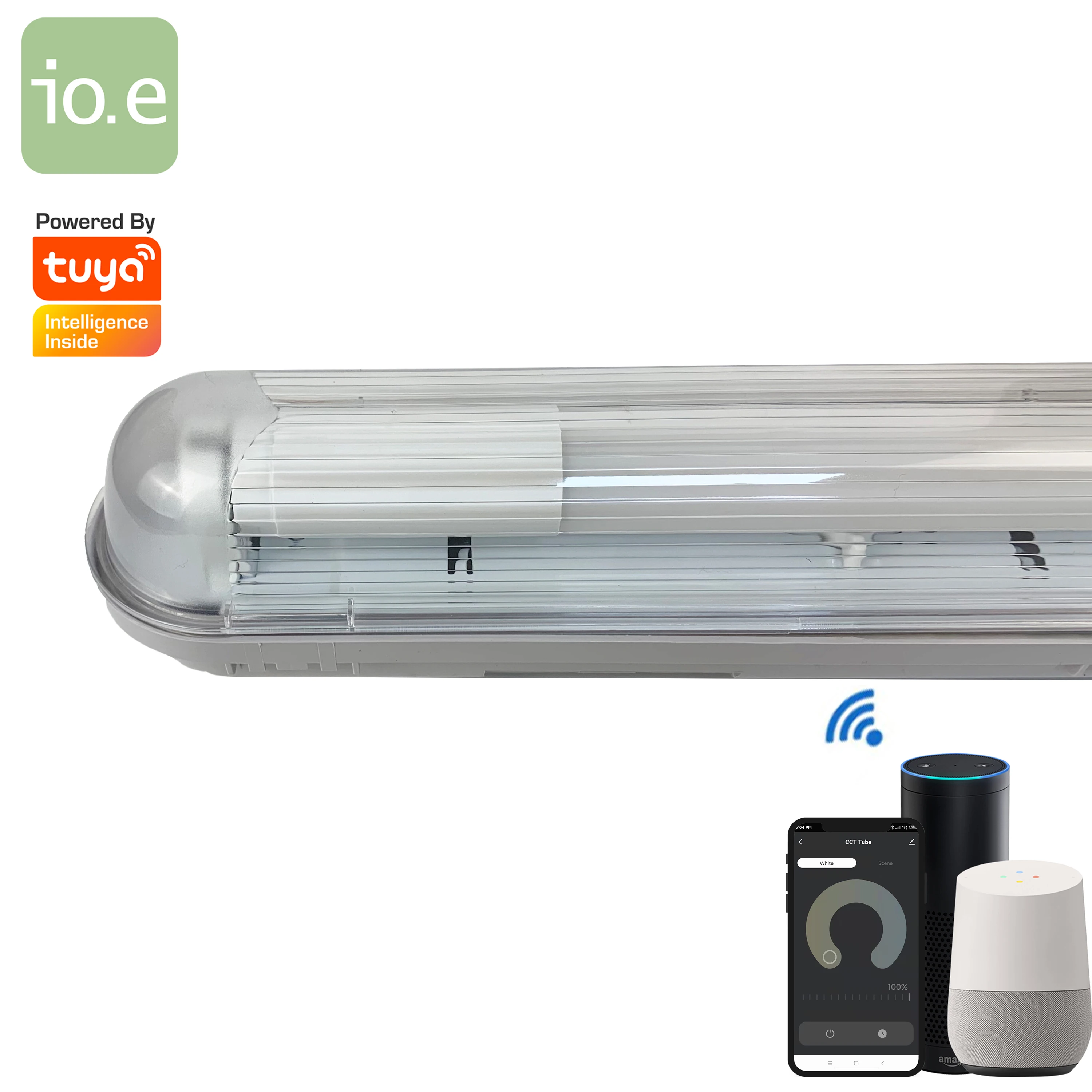 
Smart Triproof Light T8 LED Tube WiFi Voice Control IP65 Tri-proof Lighting Tuya CE Approved 