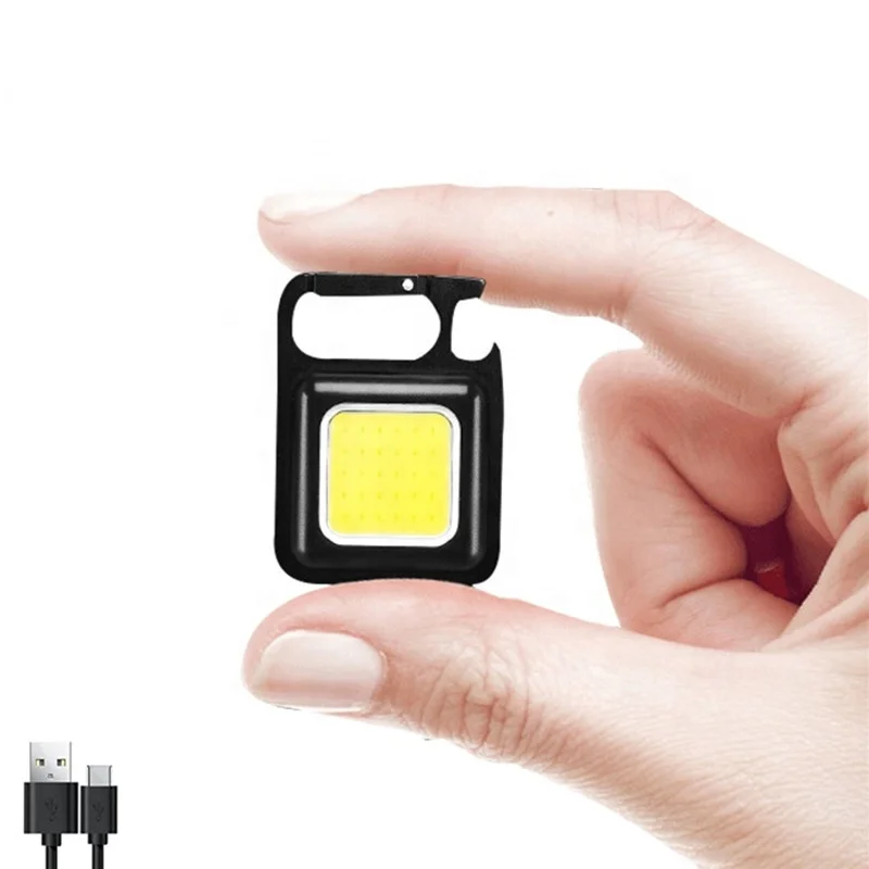 2023 New Portable 500 lumen aluminum alloy Magnetic Work Flashlight Super bright Mini COB LED Working light with bottle opener