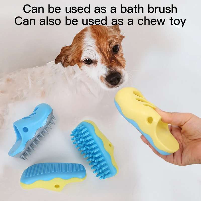 New Design Rubber Slippers Dog Shower Brush Shampoo Massage Dog Bath Brush for Pets Washing