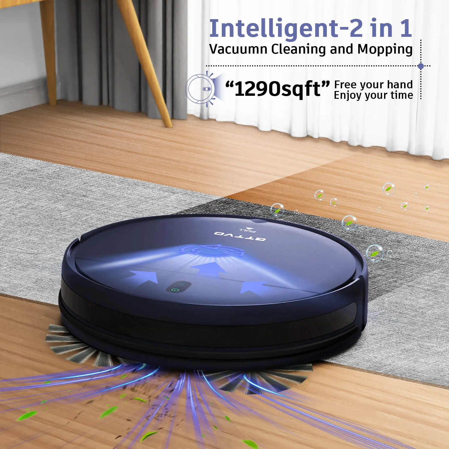 BR151 GTTVO Self Charge Smart Automatic Rechargeable Wireless WIFI Dry and Wet Floor Sweeping Robot Vacuum Cleaner and Mop