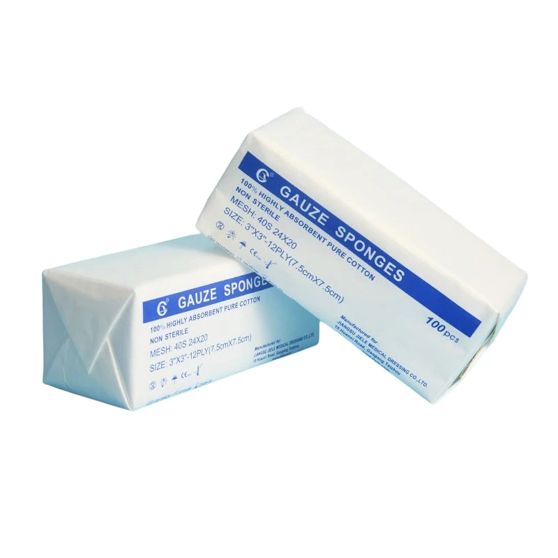 Disposable Standard Level high quality cotton rolls hemostatic 4x4 gauze pads white non sterile gauze swab