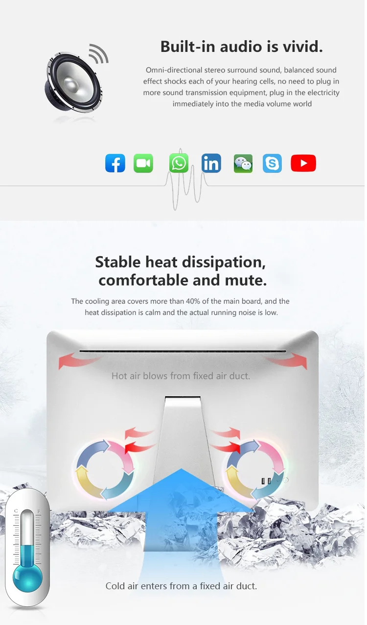 OEM Cheap Office Tender School Gaming PC i5-4200M 21.5 Inch Intel i5  All in One Desktop AIO PC