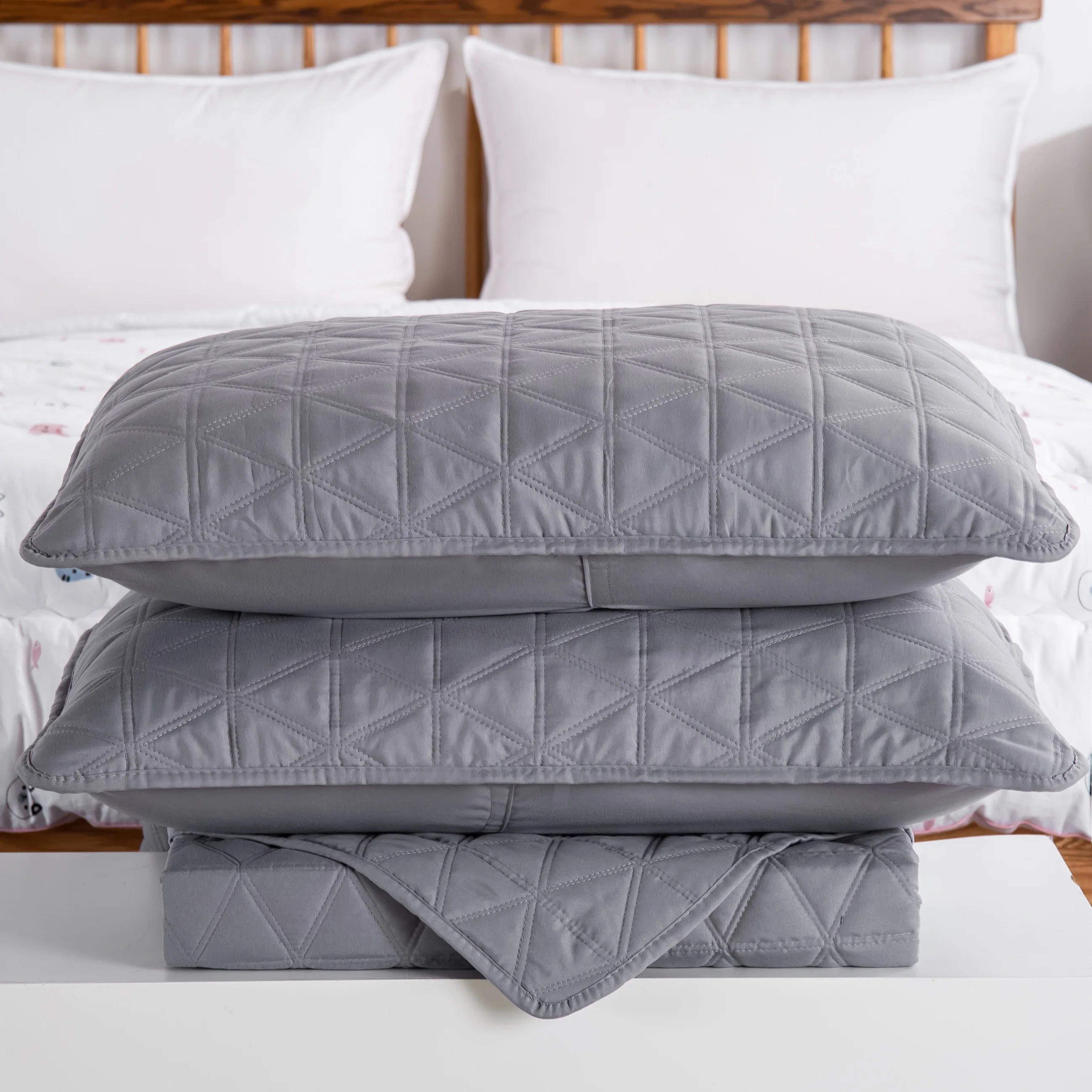 Ultrasonic quilting grey Comforters Bedding Quilt Bedspread quilts