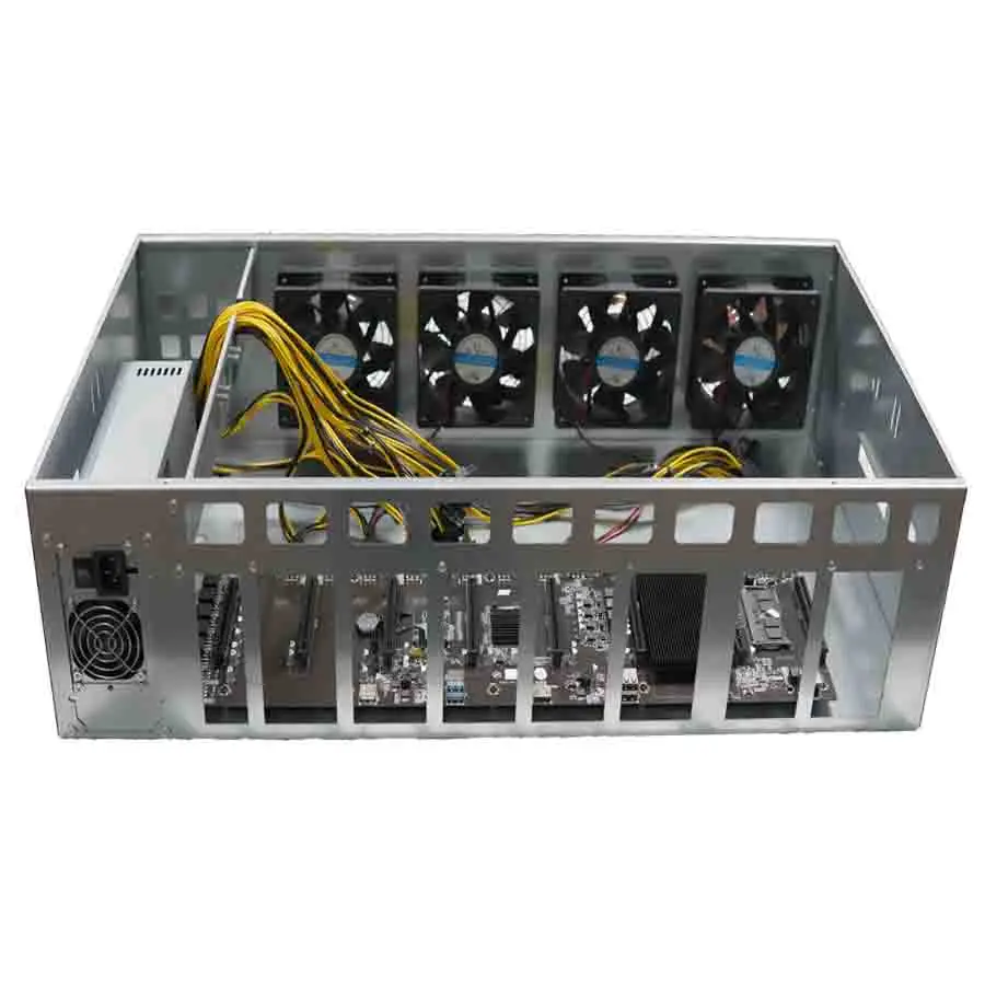 С ОЗУ/блоком питания/твердотельным накопителем каркас для майнинга 8 GPU графический корпус открытое пространство Gpu материнской платы