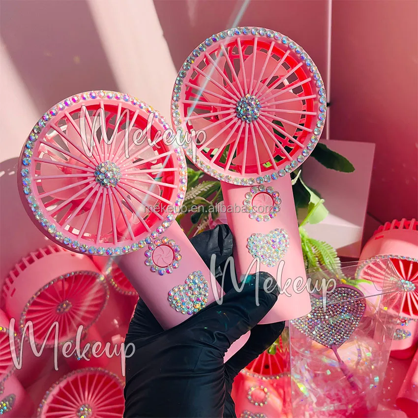 Pink portable eyelash dryer USB charging Electric Fan glue quick dry Mini Fan Air Blower Handheld mini Fan