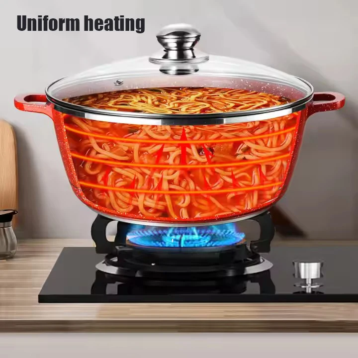 Diecast Nonstick Cookware Set Marble Granite Non Stick Coated Cooking Pot Set Hard Anodized Aluminum Wooden Handle Pots And Pans