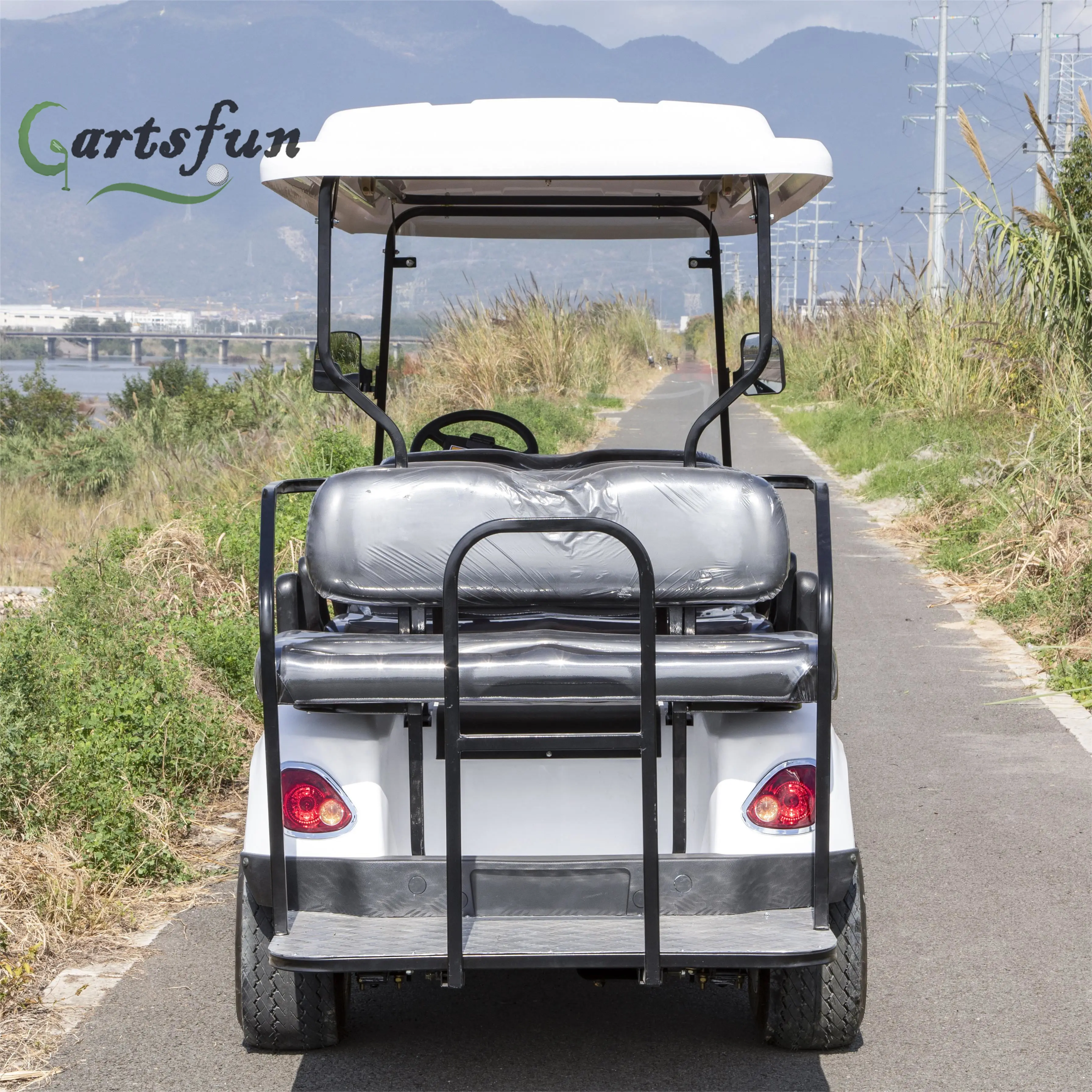 White Brand Hunting Car 8 Seat 48/60/72V Sightseeing Car Electric Lifted Golf Cart with Bumper