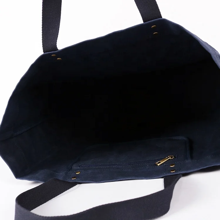 CHANGRONG Custom large volume waterproof  leather waxed canvas tote bag