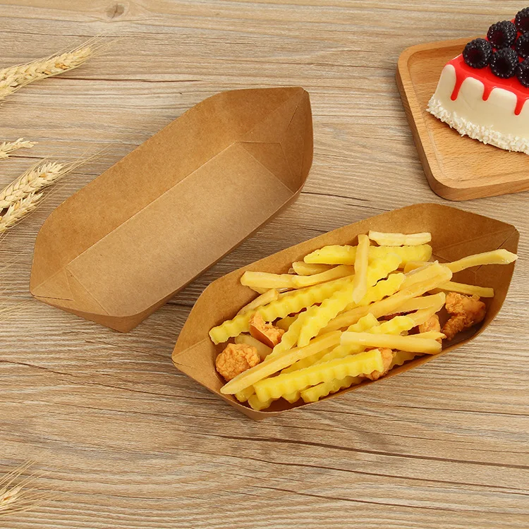 2100ml Rectangle chicken recyclable biodegradable boxes disposable brown kraft paper takeout food paper box with clear window