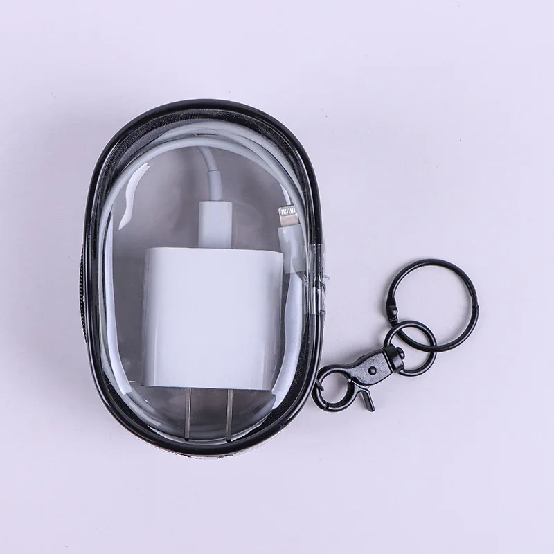 New PVC Data Cable Storage Bag Transparent Multi functional Mini Portable Charger Storage Bag Earphone Storage Box