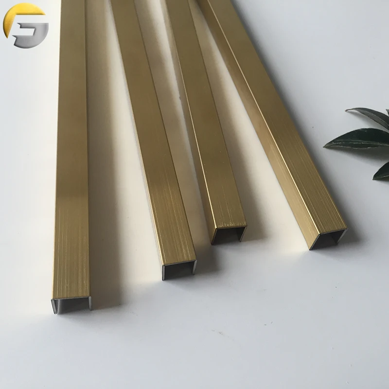 ZB003 201 Rose Gold Brushed Stainless Steel Outside Tile Corner Angle Trims