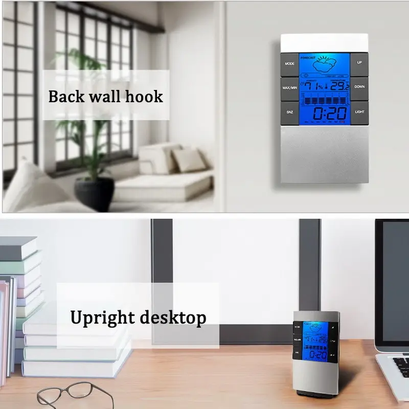 Digital Multifunction Weather Station Thermometer and Hygrometer Weather Forecast Thermometer Indoor and Outdoor