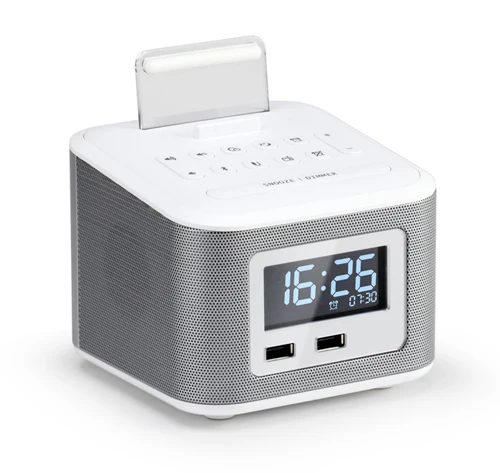 2022 Hot selling high quality speaker portable sound box wireless Boombox speaker FM Radio clock