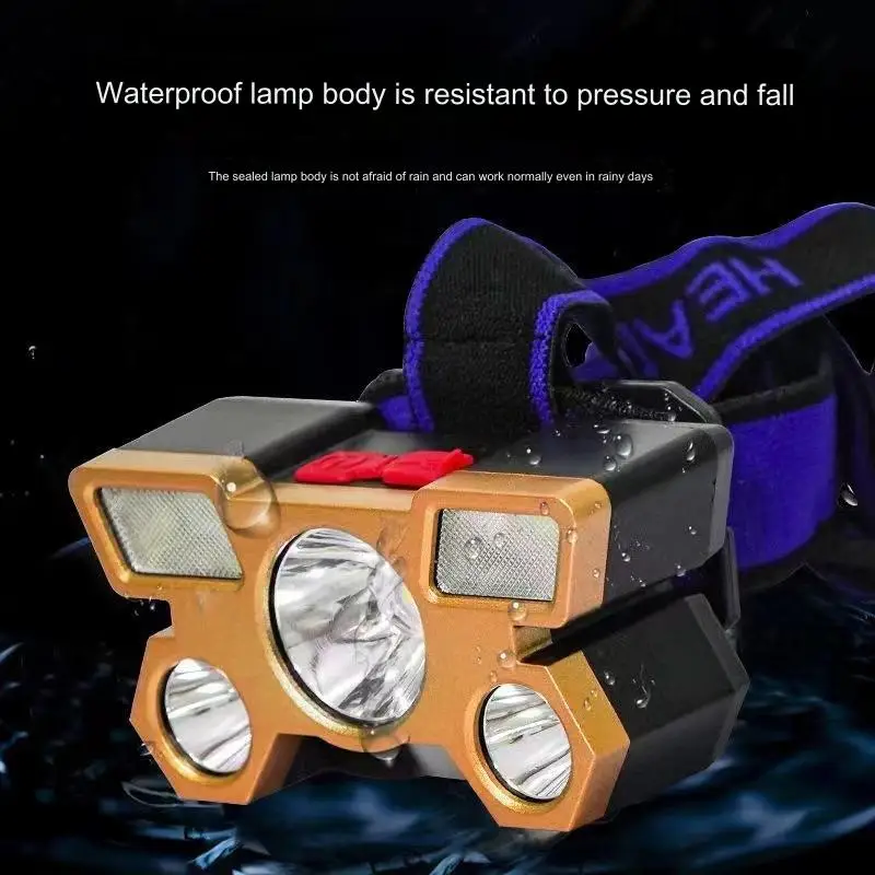 Hot Sale High Quality Portable Night 4-Mode Sensor Function  Adjustable USB Head Lamp with Power Bank for Camping Hiking