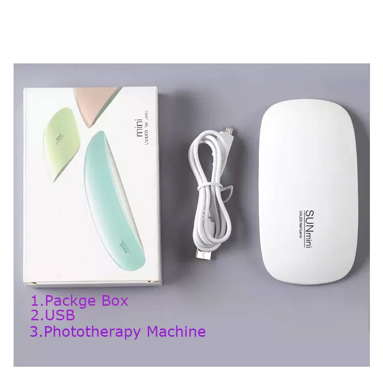 New 6w Sun Mini Usb Nail Polish Dryer Cordless Phototherapy Portable Curing Nail Polish Light Uv Led Nail Lamp
