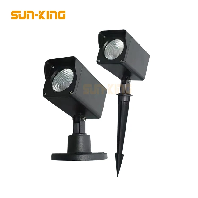 square IP65 15W cob aluminum 3000K 6000K Outdoor Garden spike Spotlight Yard Landscape light