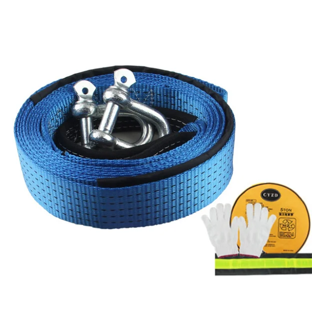 
New product hot sale outdoor off-road travel car emergency high-intensity fluorescent tow rope traction rope 5 meters 8 tons 