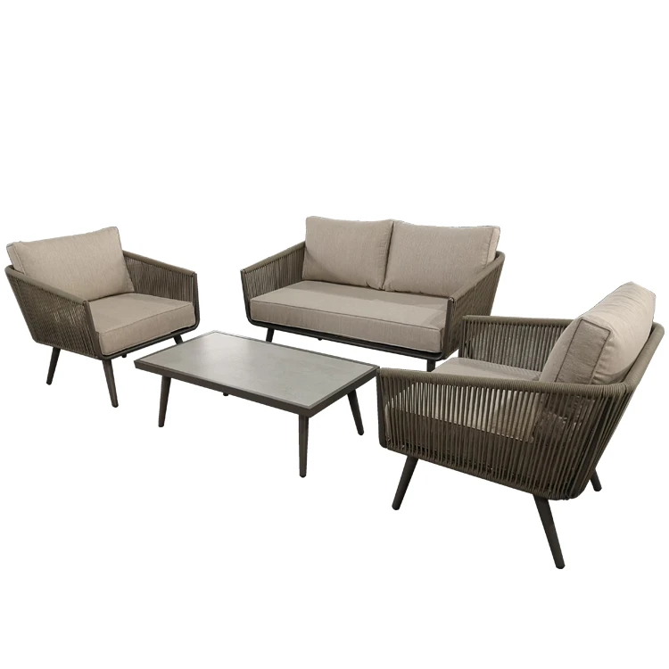 Wholesale Eye-Catching Style Outdoor Rope Weaving Patio Set Garden Sofas Sets Furniture