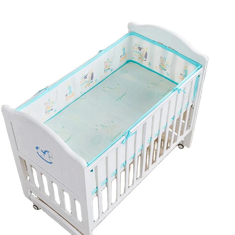 Высококачественный 3d дышащий сетчатый бампер для детской кровати в комплекте постельного