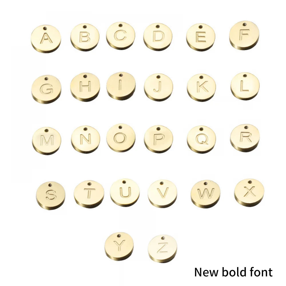 Non Tarnish Diy Necklace Making Pendant Stainless Steel Alphabet Custom Jewelry Initial Letter Charms