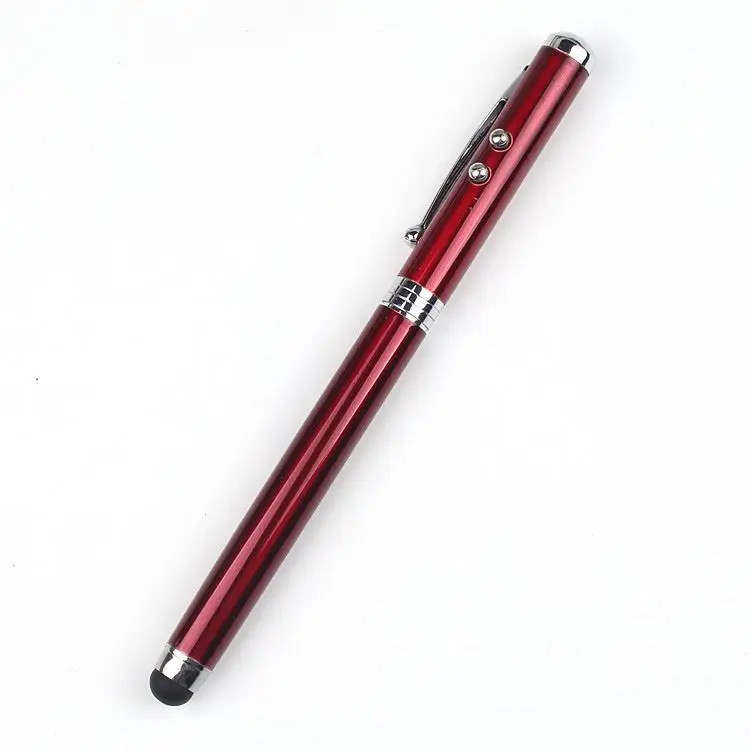 Hot Sales 4 in 1 LED Light Red Laser Pointer Stylus Led Ball Pen