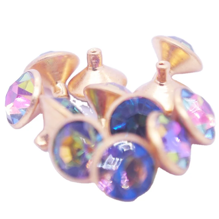 high quality colorful glass crystal rhinestones rivet for clothing bag shoes leather