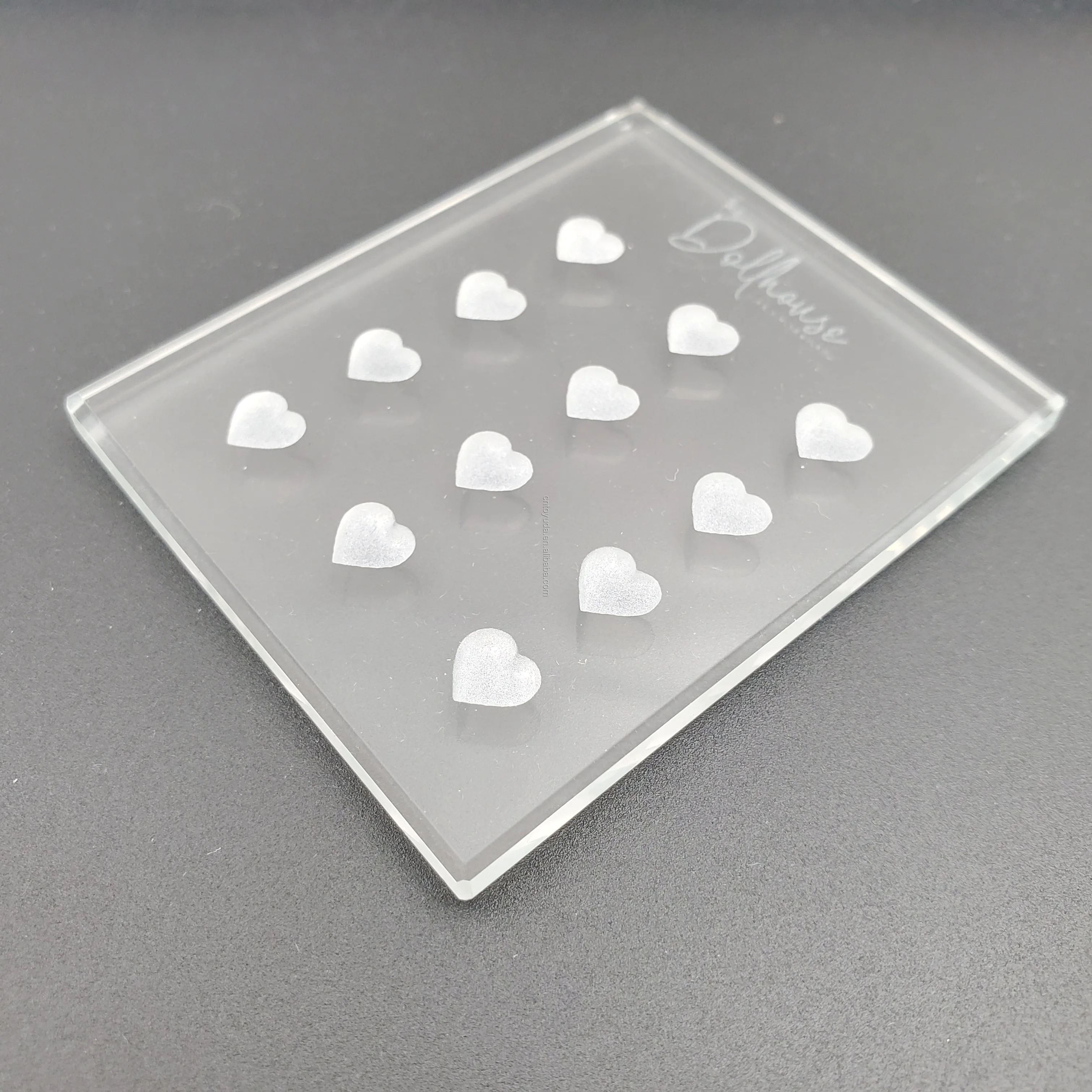 
glass glue holder/clear glue holder/heart shape glue holder 
