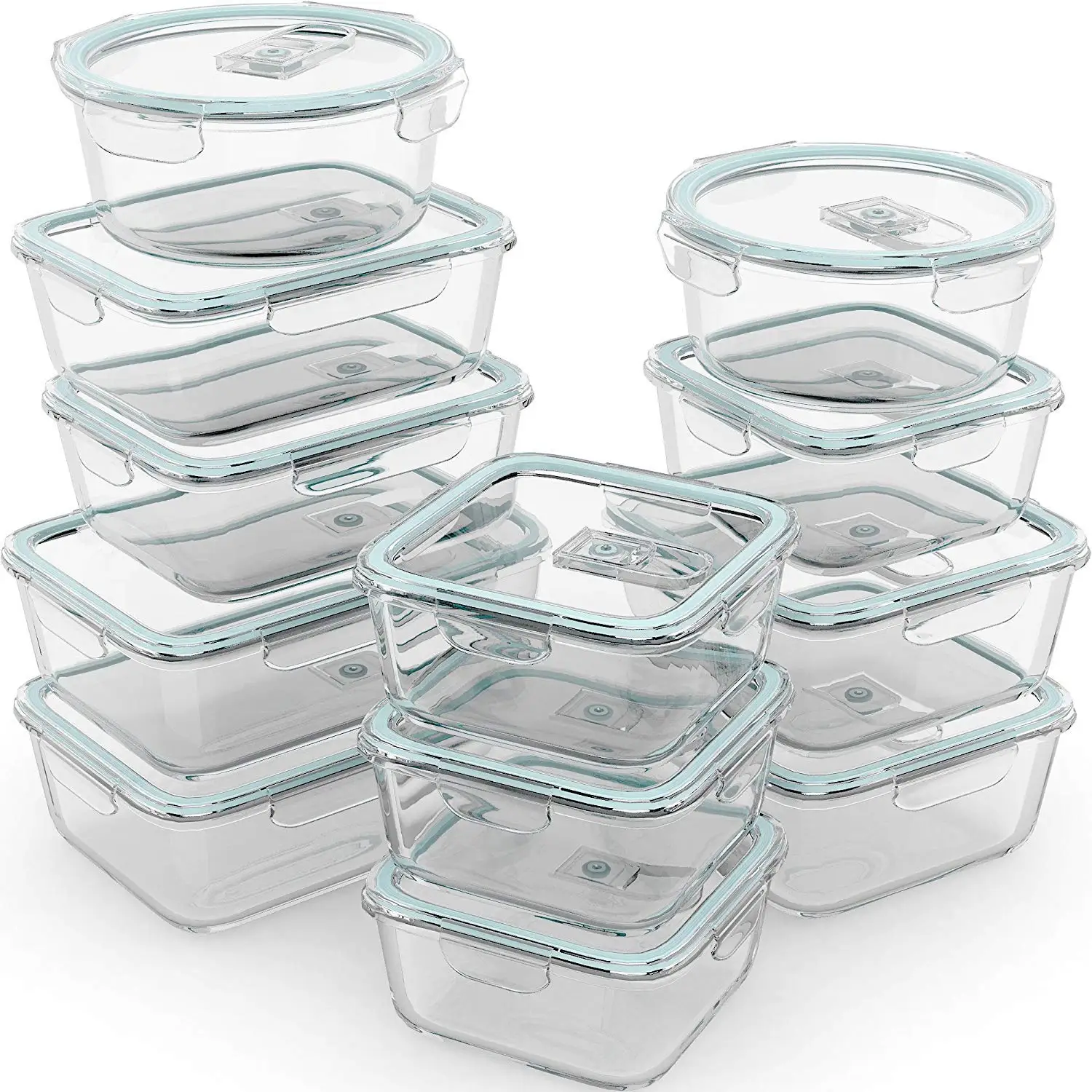 Multifunctional borosilicate food storage container  grade glass compart lunch box  with lid take away