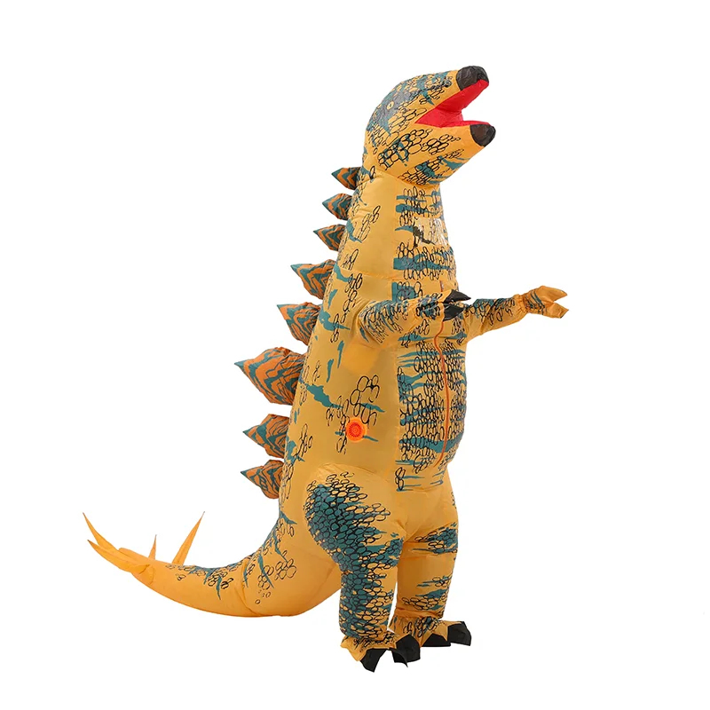 Christmas Dinosaur Inflatable Costume Riding A Tyrannosaurus Rex Cartoon Character Costume Outdoors Inflatable Costume