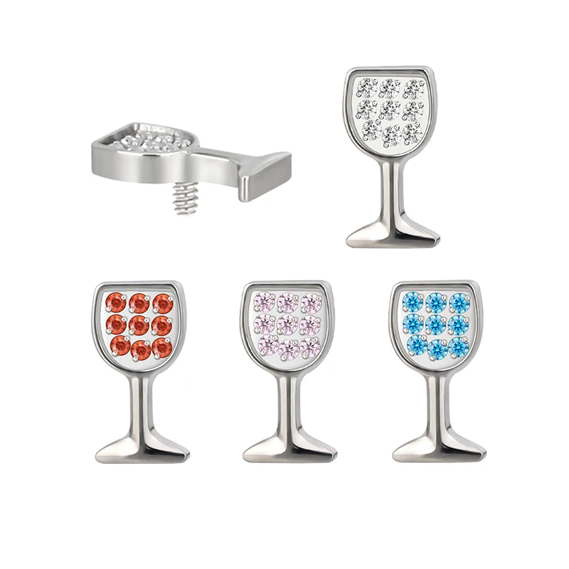 Wholesale G23 Titanium Piercing Ear Studs Labret Tragus Lip Rings Goblet Internal Thread Helix Earring Lobe Cartilage Jewelry