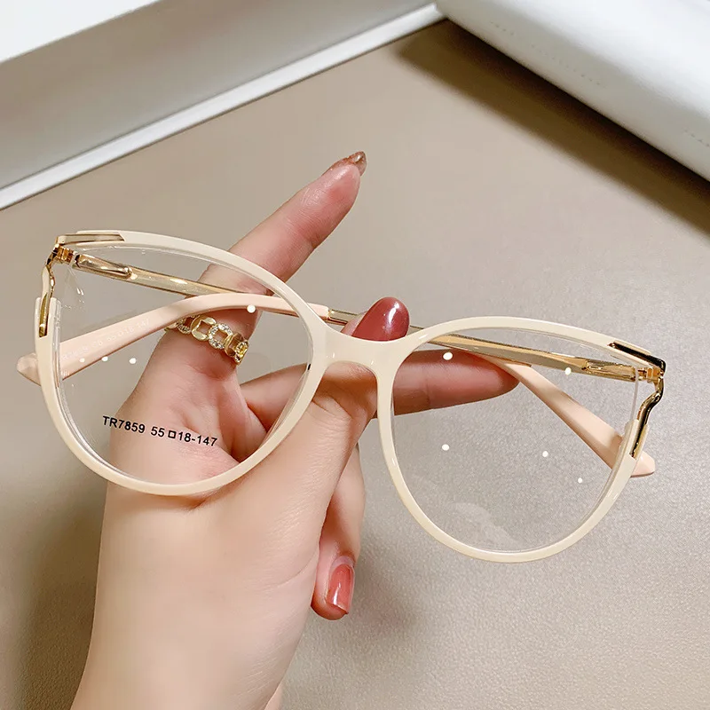 2023 Optical Computer Eye Glasses Anti Blue Light Blocking Fashion Women Tr90 Cat Eye Optical Frames Glasses Eyewear For Ladies