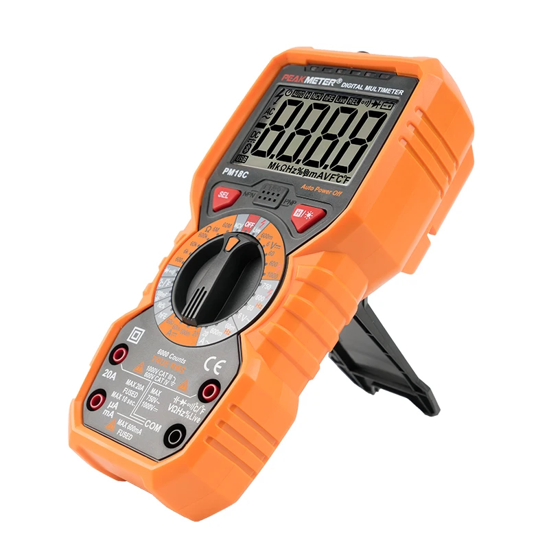 Самый популярный 6000 отсчетов истинный RMS цифровой мультиметр PEAKMETER PM18C с