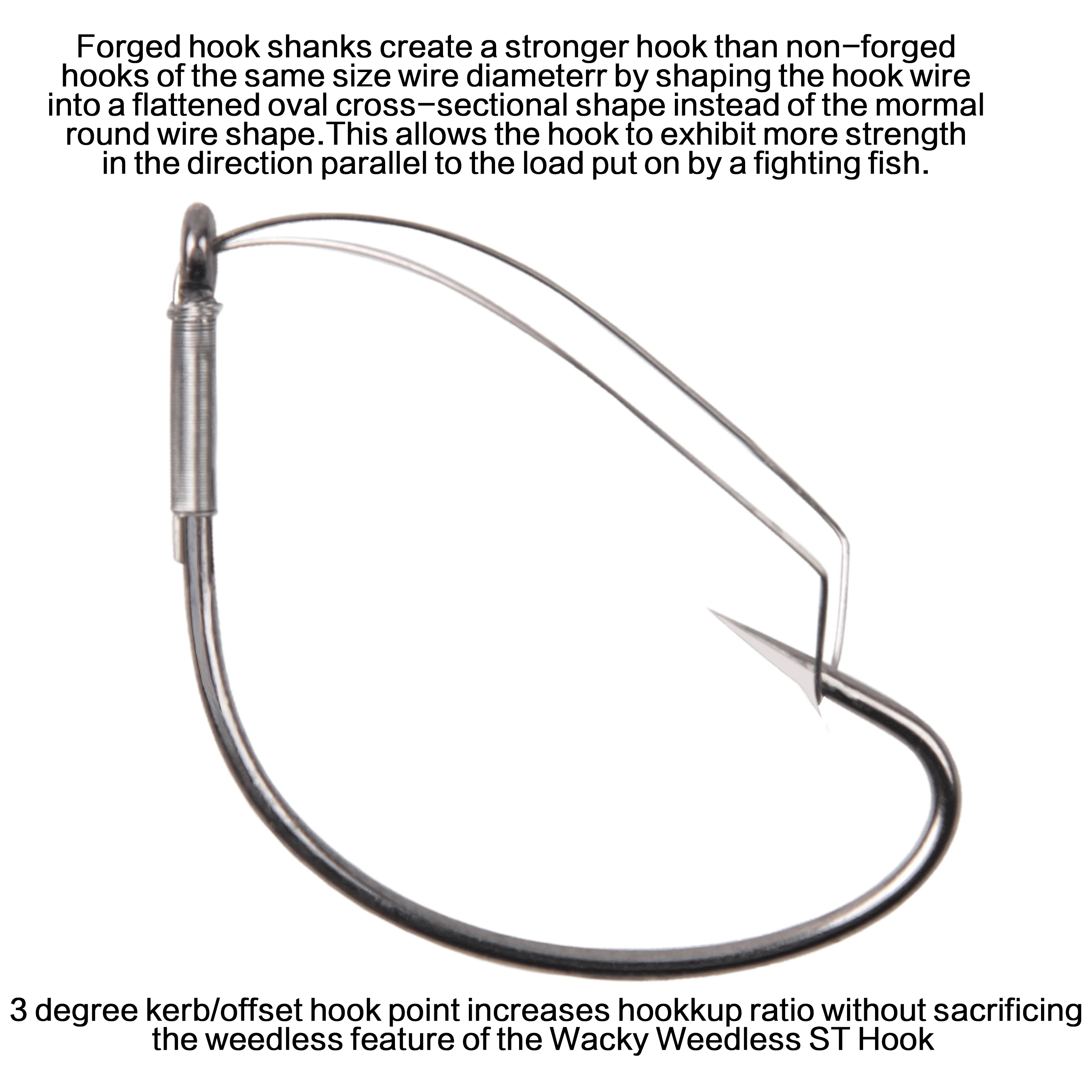 37753 Wacky Weedless Wide Gap Fishing Hooks For Worms Bass Fishing Baits