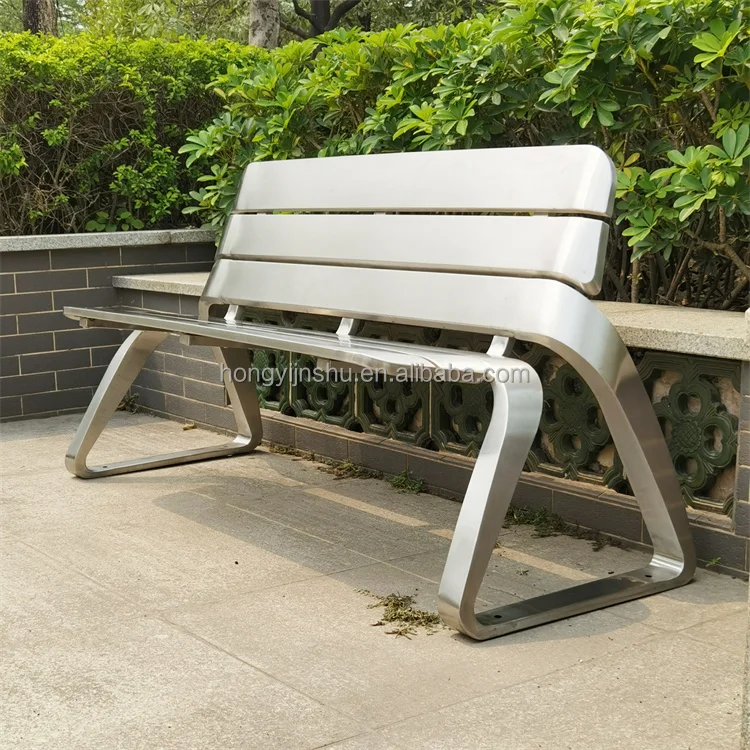 Manufacture park long public bench garden bench outdoor furniture stainless steel street bench with backs