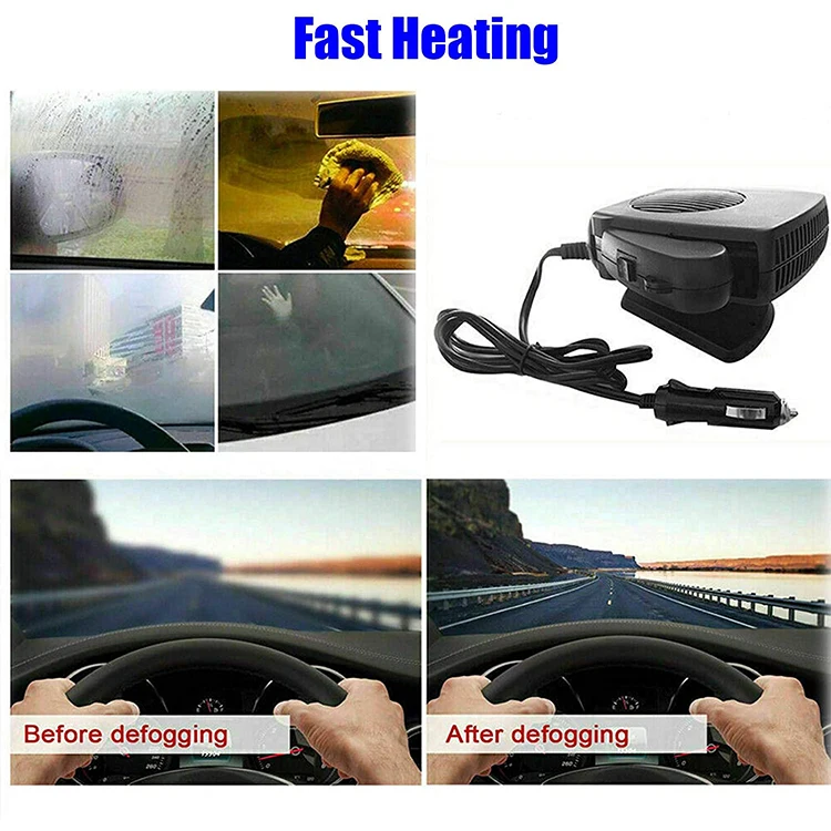 12v 150w auto car fan heater windshield defroster mini car portable heater fan