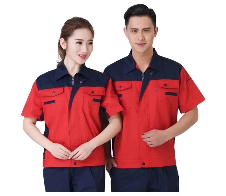 Work Shirt Motorsports Shirt Technician Short and short Sleeve Work Uniform Mechanic