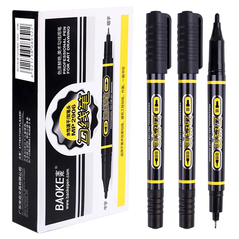 Oil Based Paint Pen Markers For Art Drawing , Black Color Dual Tips Permanent Fabric Marker Non Toxic
