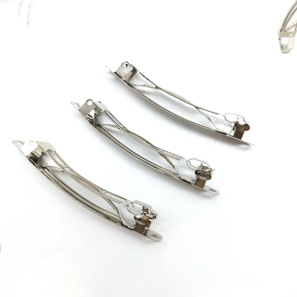 8cm Silver Metal French Barrette Hair Clips Wholesale for Hair Clip DIY