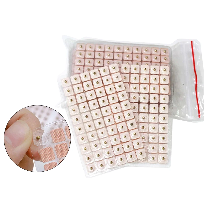 Magnetic Ear Seed Acupuncture Magnetic Acupressure Patches Black OPP Bag Ce Medical Grade OEM  Acu Seeds - Gold Ear Seeds