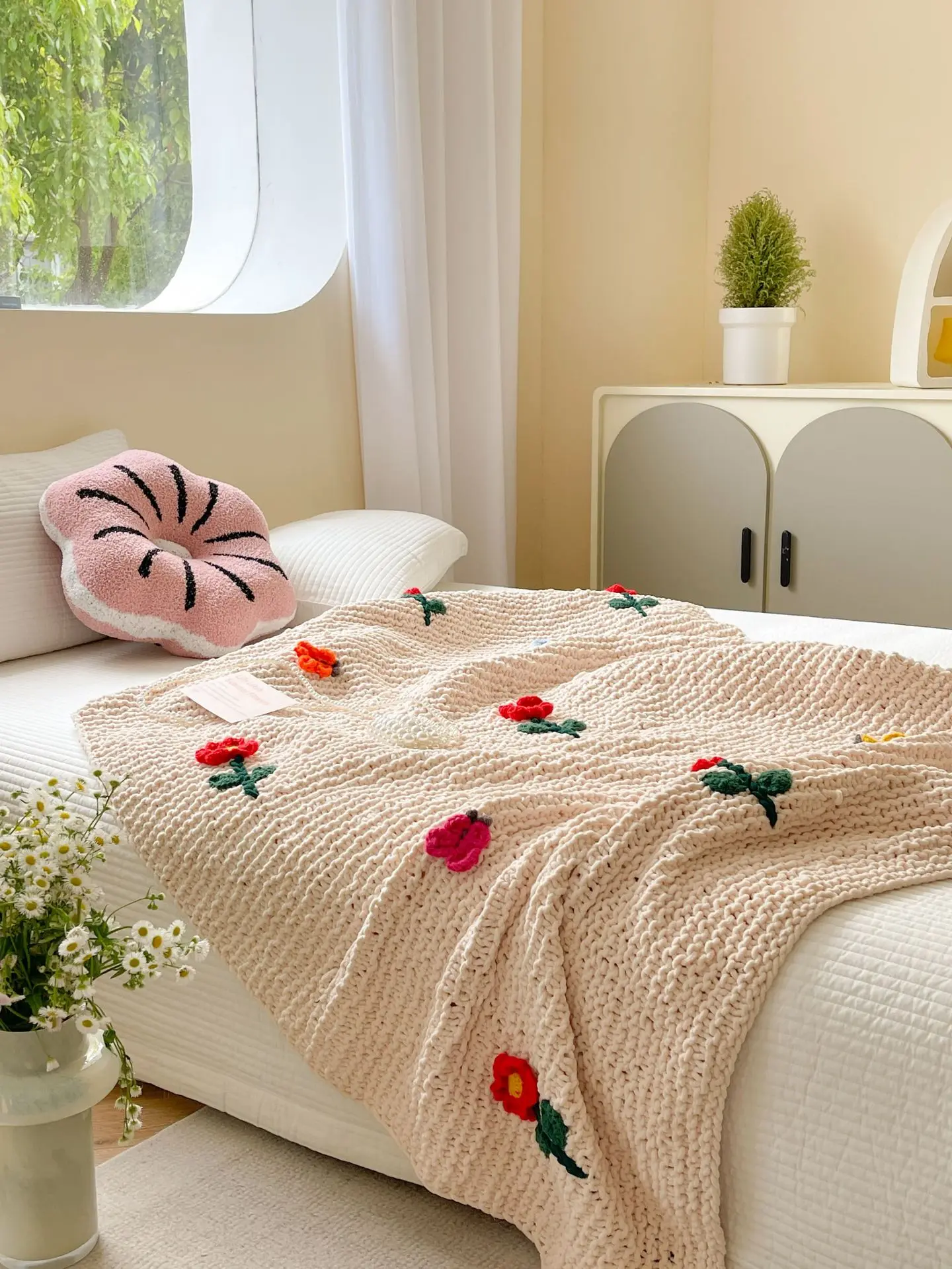 Special Offer Pure Hand-Made Heavy Rod Thread Blanket Coarse Wool Thread Blanket Baby Crochet Blankets