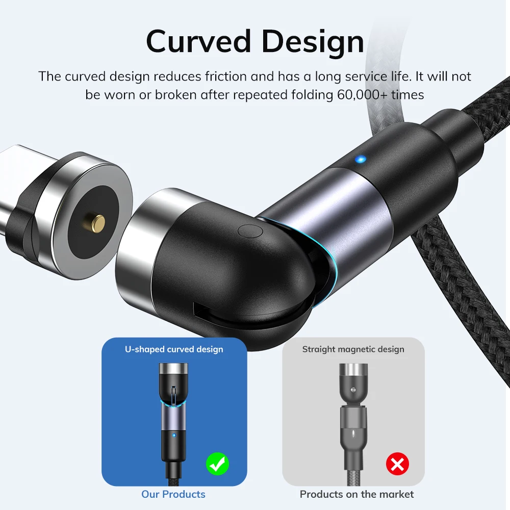 Бесплатная доставка TOPK AM59 1 м LED 540 Магнит Usb Micro Type C 3 в Магнитный кабель для