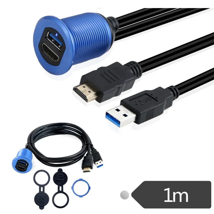 4k * 2k 60HZ удлинительная Автомобильная лодка тире флеш-крепление кабель свинцовая монтажная панель USB 3 0 папа к женскому + HD 1