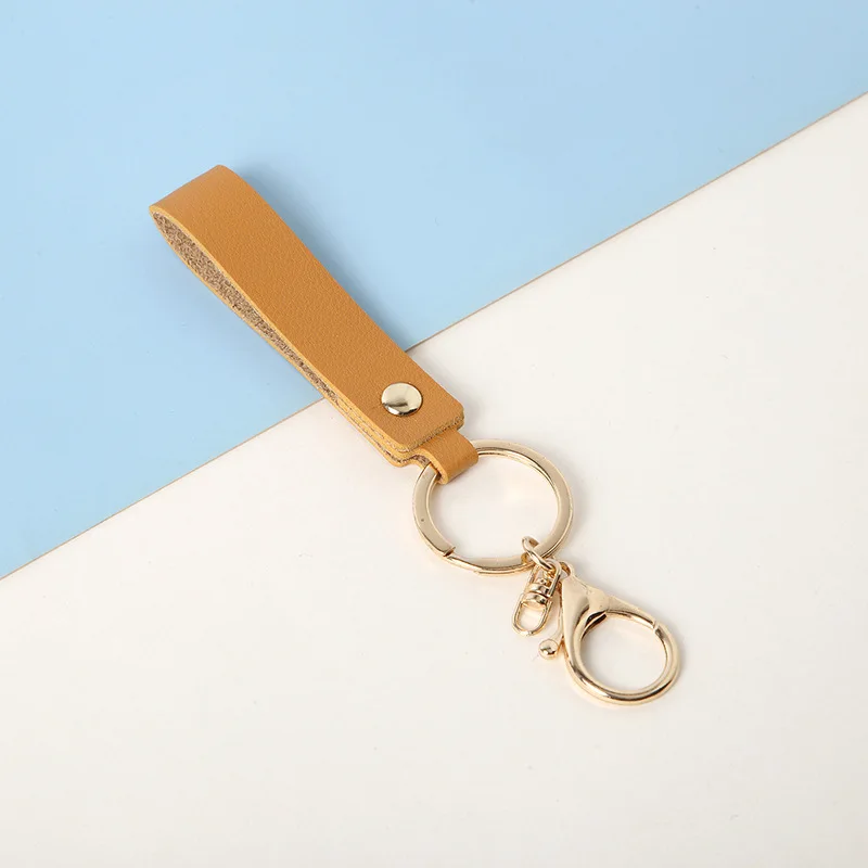 New Fashion Leather Keychain Men Women Metal Key Ring Pendant CarWaist Wallet Accessories Jewelry for Friend Gifts Wholesale