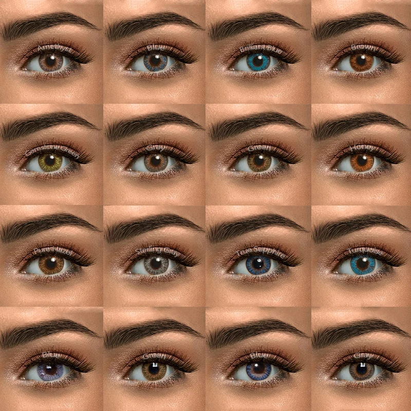 Lalens New Three Tone Cosmetic Eye Colored Contact Lenses Wholesale 14.2 MM 38% Water Prescription Twelve Colors Contact Lens