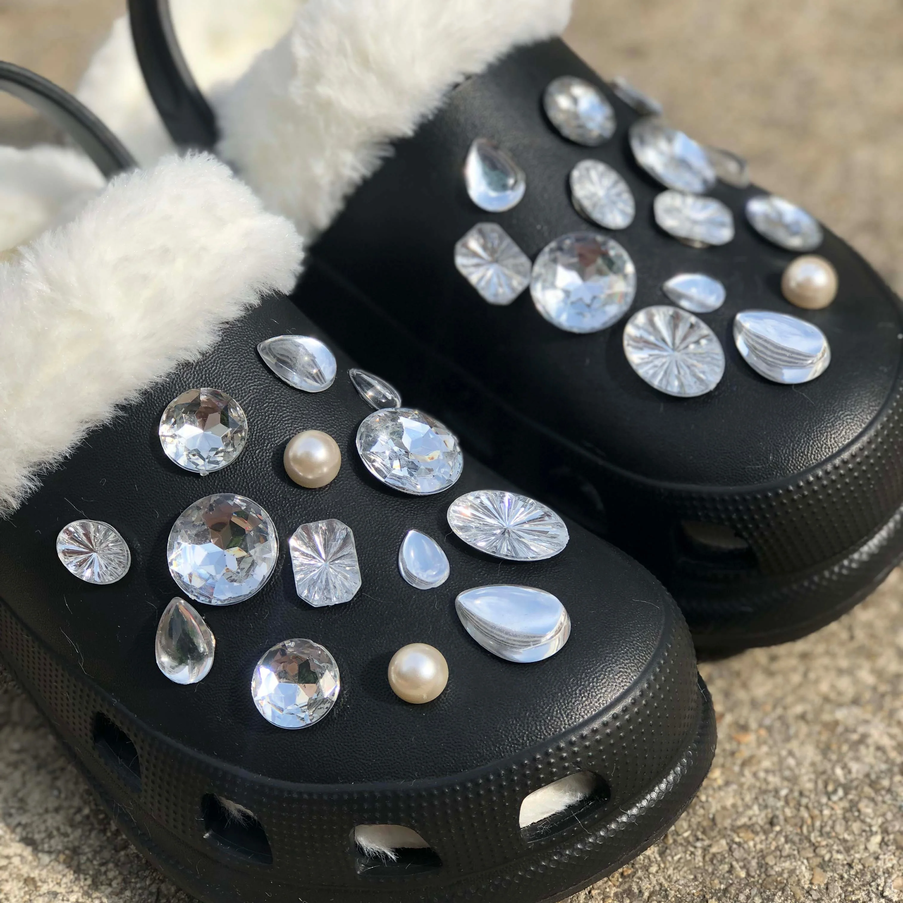 New Large Size Baotou Women Winter Furry High-heeled Slippers Thick-soled Warm Hole Shoes Women Clog